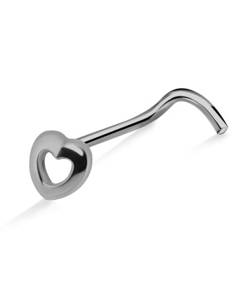 Hollow Heart S316L Curved Nose Stud SSNSKB-1009